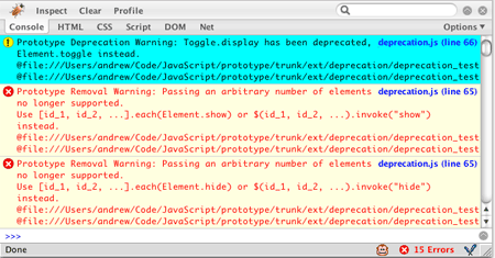 deprecation.js screenshot