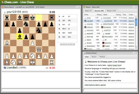 Screenshot of Live Chess